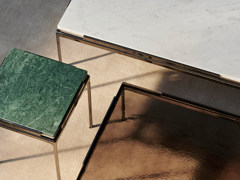 Lifestyle image of the Sett collection by Luca Nichetto for &Tradition in all three finishes.