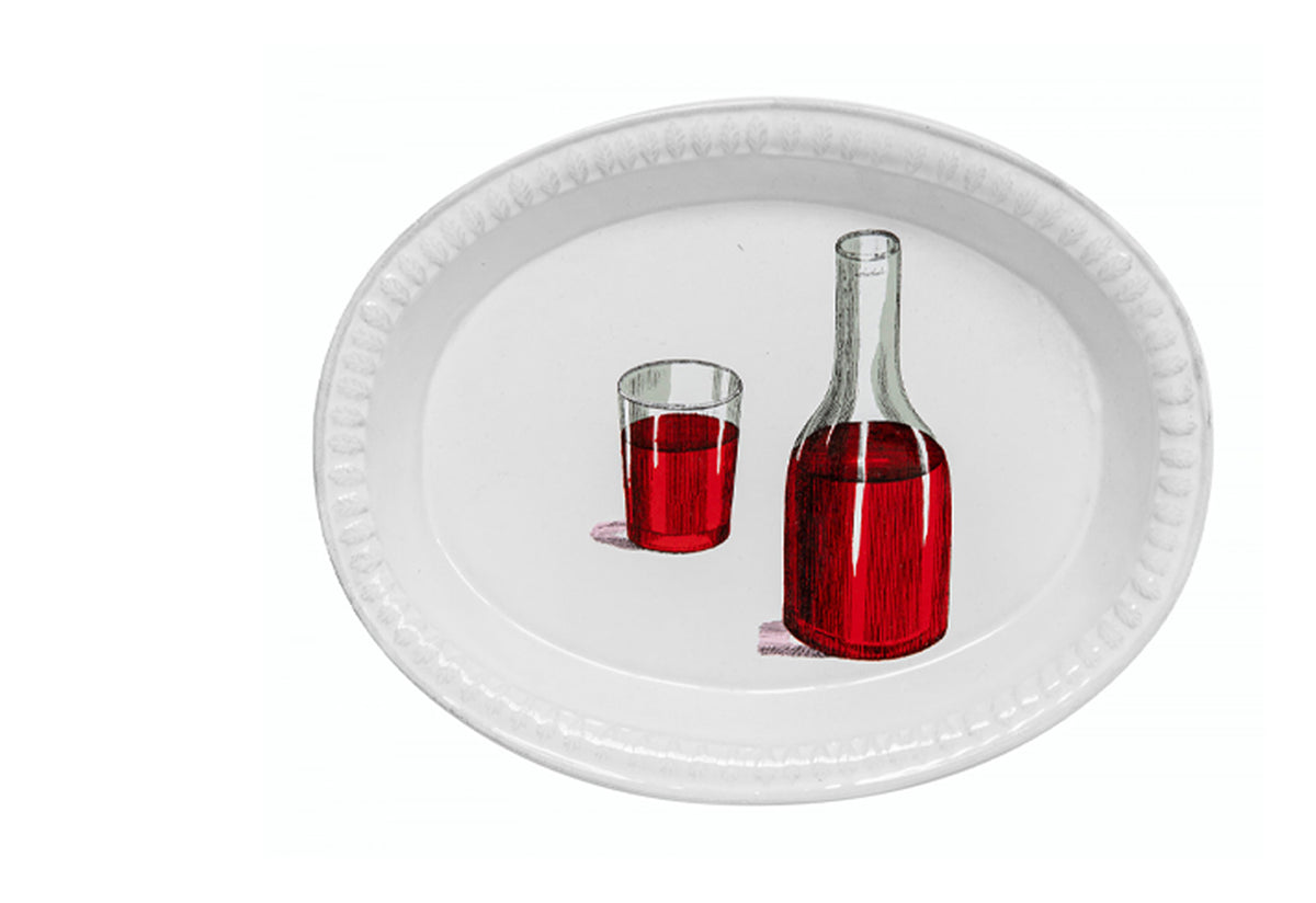 Red Wine and Glass Soup Plate, Astier de villatte
