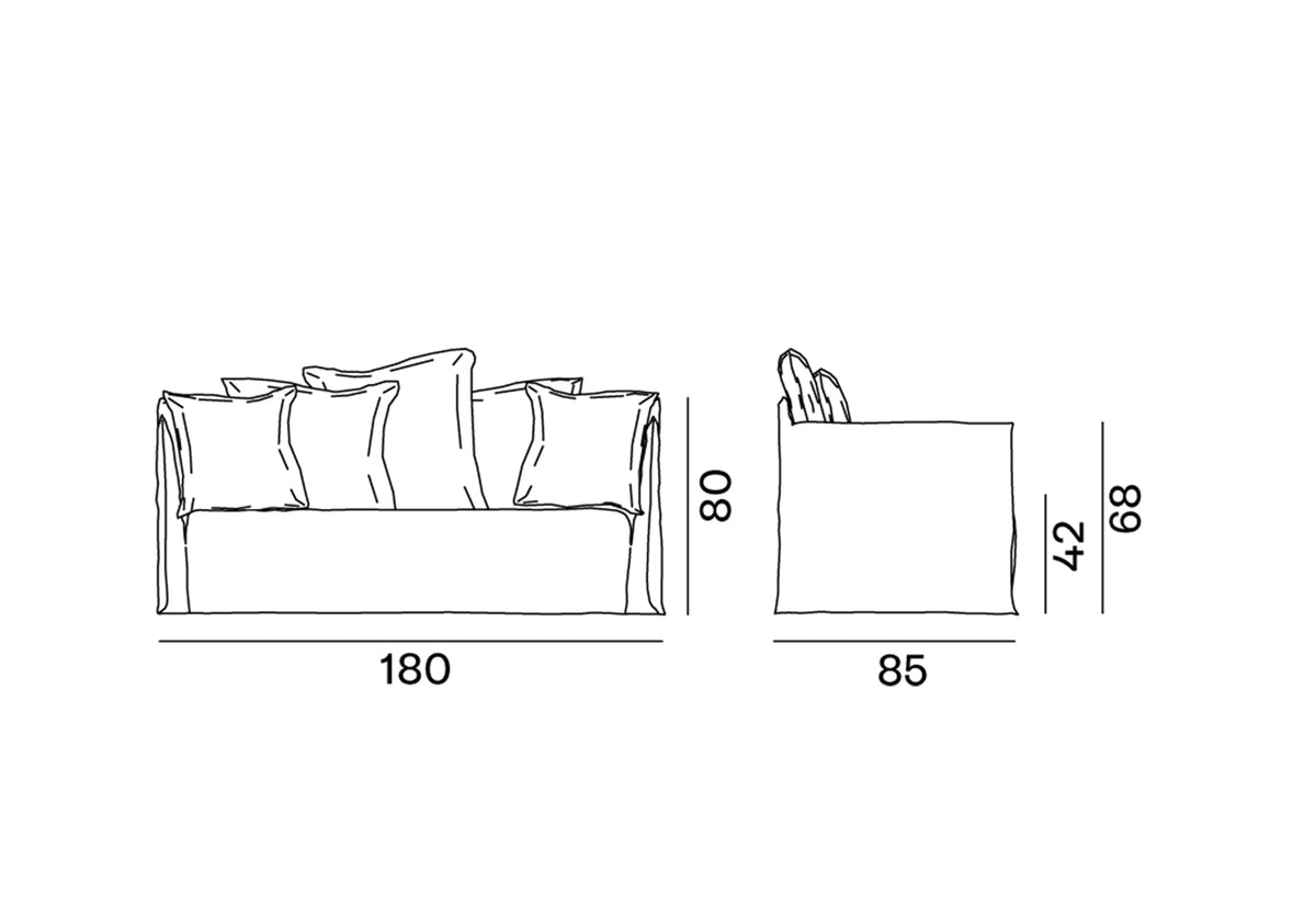 Ghost Two-Seat Sofa, Paola navone, Gervasoni