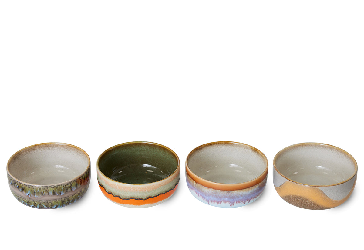 70s Dessert Bowls, Set of 4, Reef, Hkliving