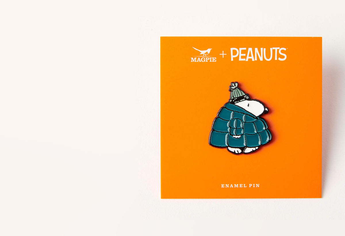 Snoopy Puffa Enamel Pin, Magpie