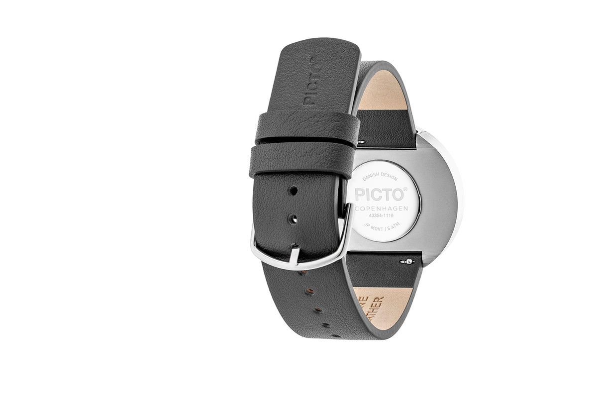 Picto Watch | Grey Leather Strap, Picto