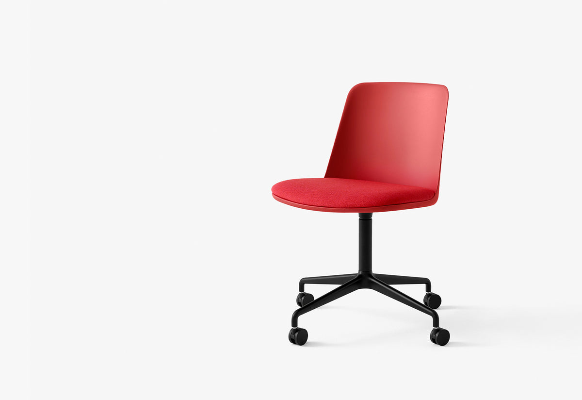 Rely Swivel Chair | Castors | Upholstered Seat, Hee welling, Andtradition