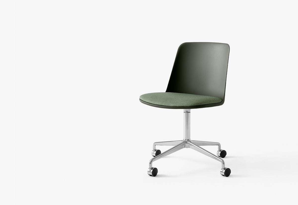 Rely Swivel Chair | Castors | Upholstered Seat, Hee welling, Andtradition