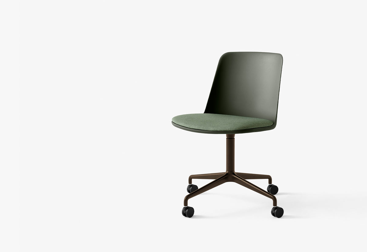 Rely Swivel Chair | Castors | Upholstered Seat, Hee welling, Andtradition