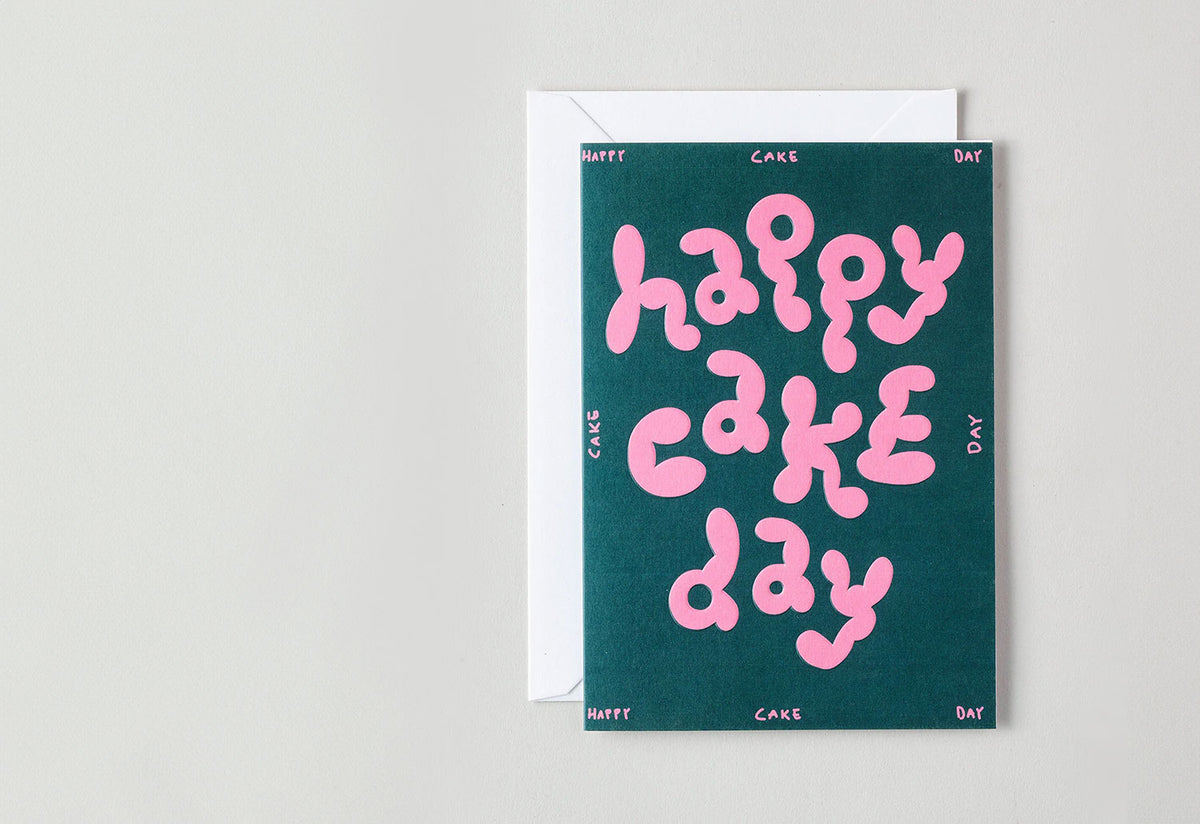 Happy Cake Day Embossed Card, Micke lindebergh, Wrap magazine