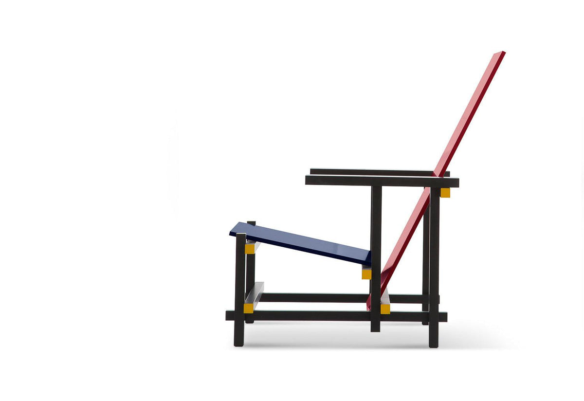 635 Red and Blue Lounge Chair, Gerrit t rietveld, Cassina