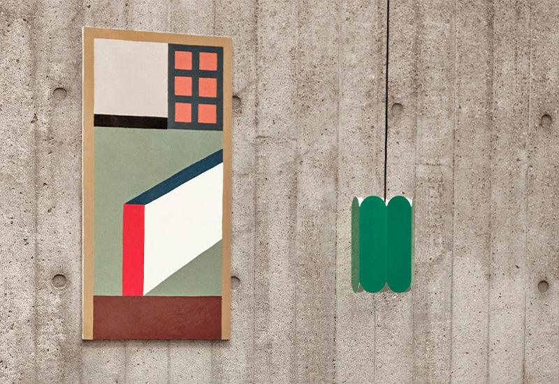 The Arcs shade in sea green with pendant cable set, designed by Muller Van Severen for HAY.