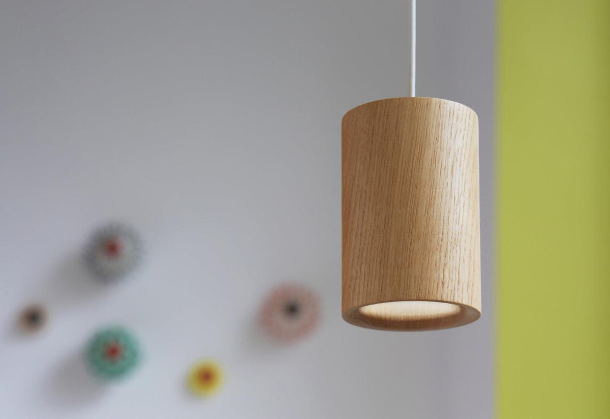 Solid Cylinder Wood Pendant, Terence woodgate, Case furniture