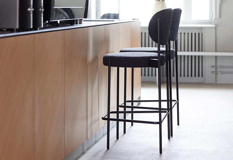 A set of two Series 430 bar stools by Verner Panton for Verpan.