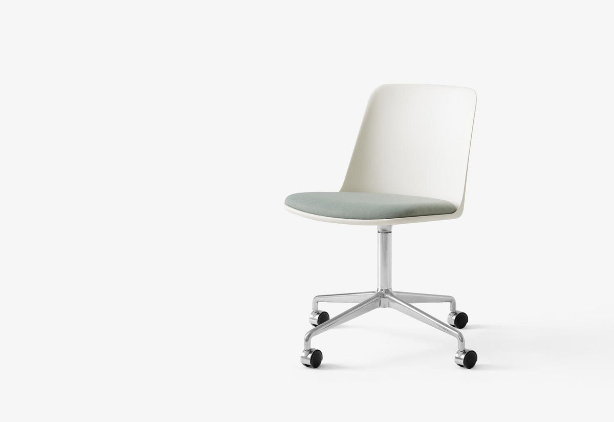 Rely Swivel Chair | Castors | Upholstered Seat, Hee welling, Andtradition