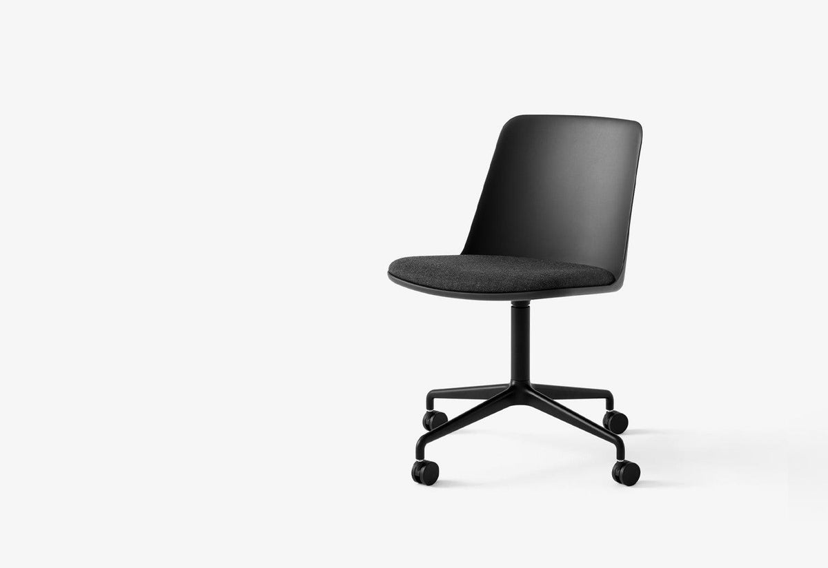 Rely Swivel Chair | Castors | Upholstered Seat, Hee welling, Andtradition