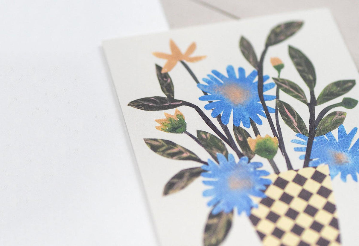 Checker Vase Card, Hadley paper goods