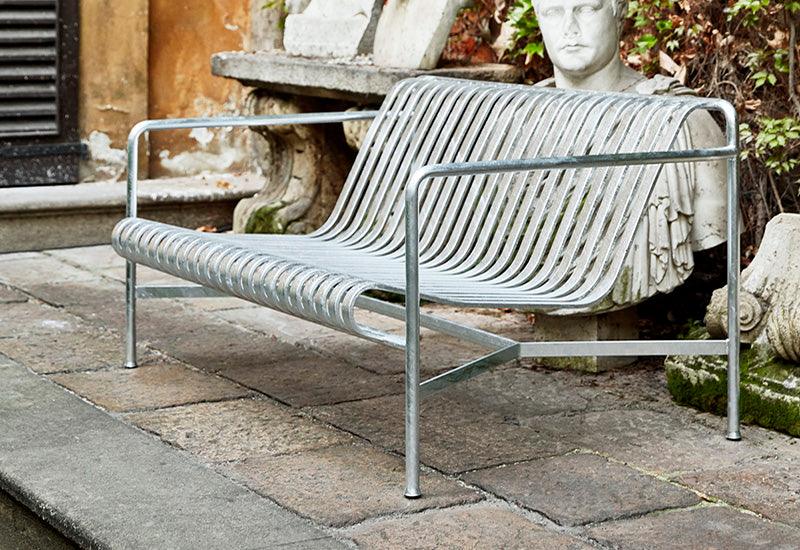 The HAY Palissade sofa in hot galvanised.