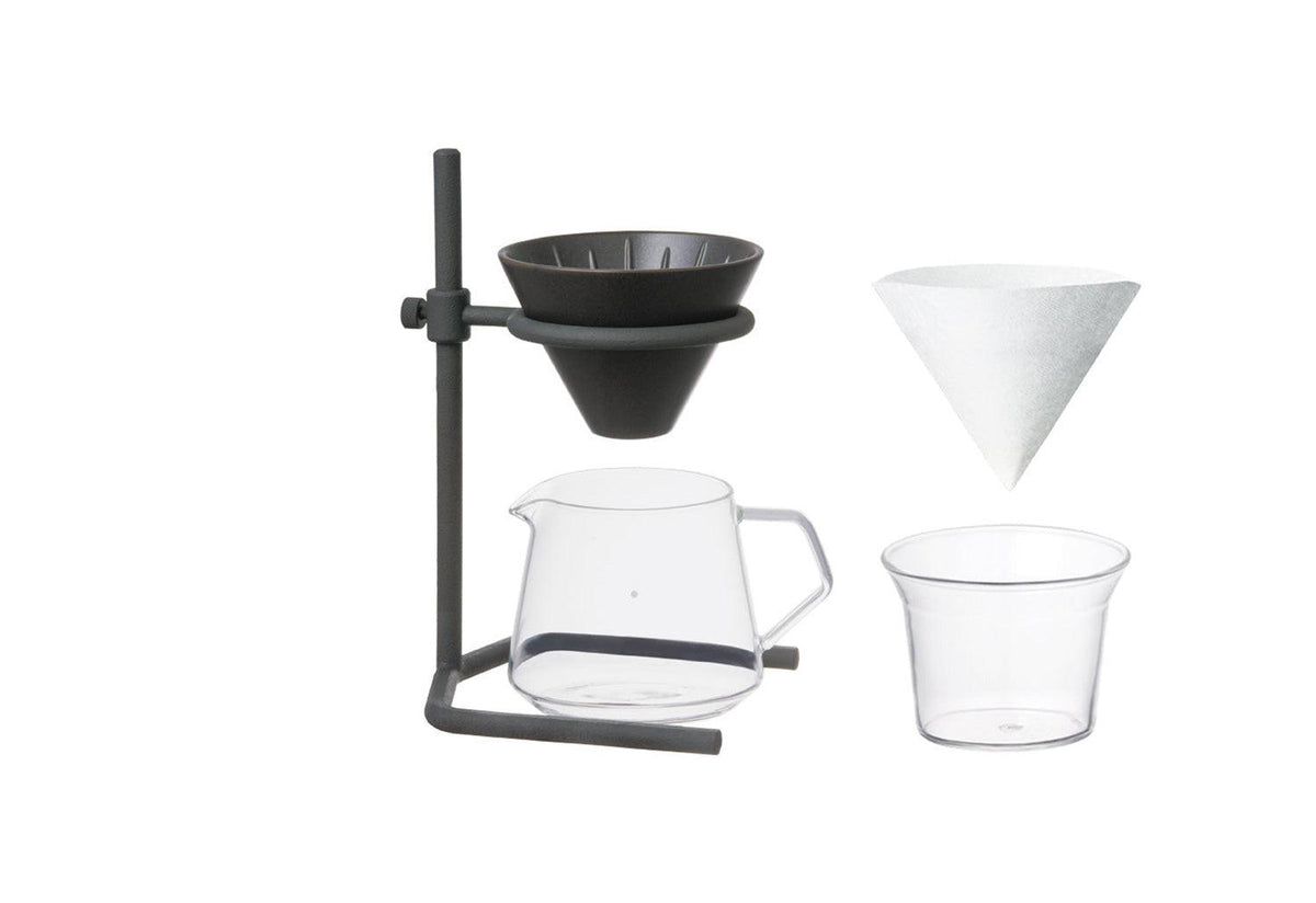 Slow Coffee brewer stand set, black, Kinto