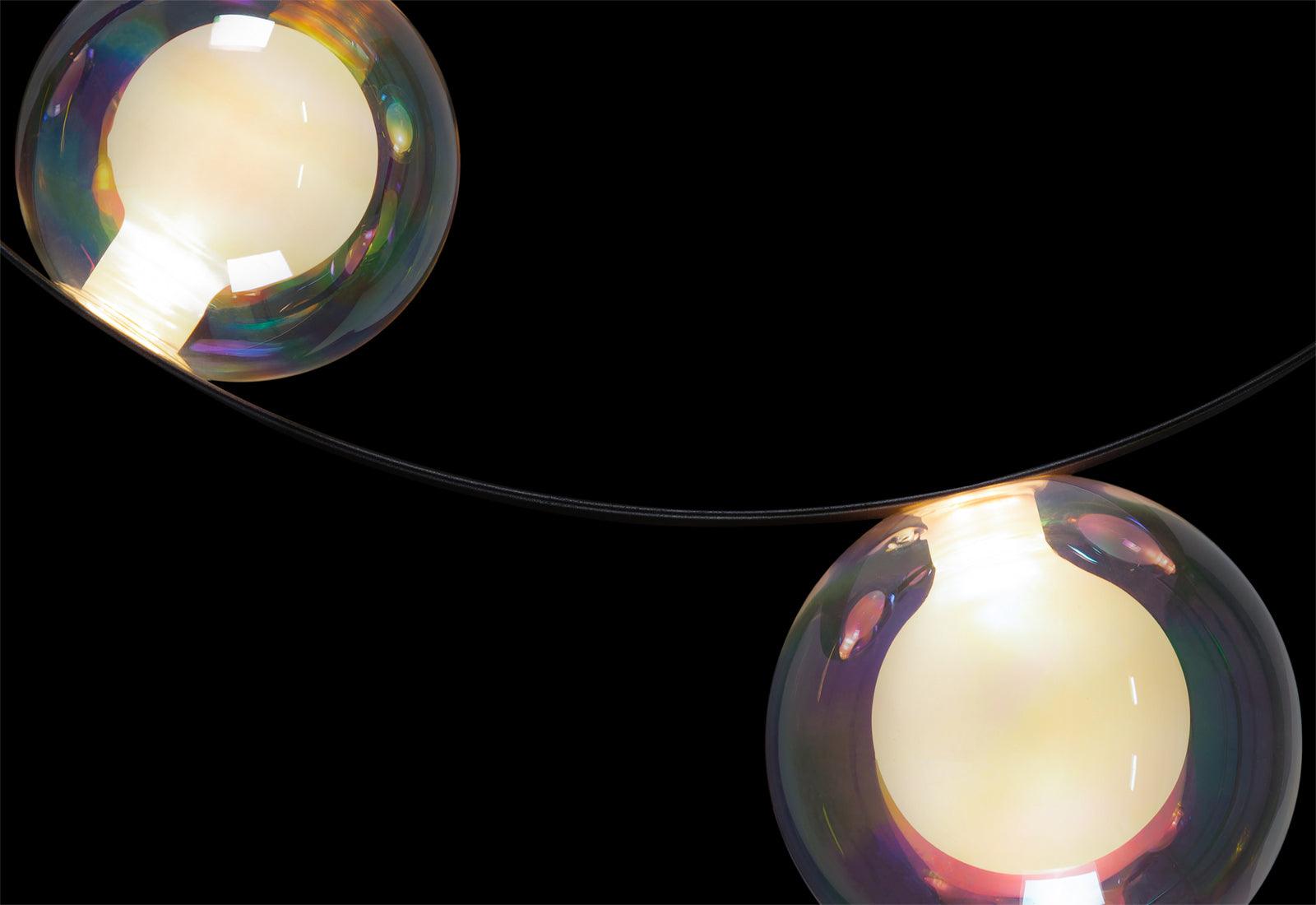 The spheres on the Hubble Bubble pendant light by Marcel Wanders for Moooi.