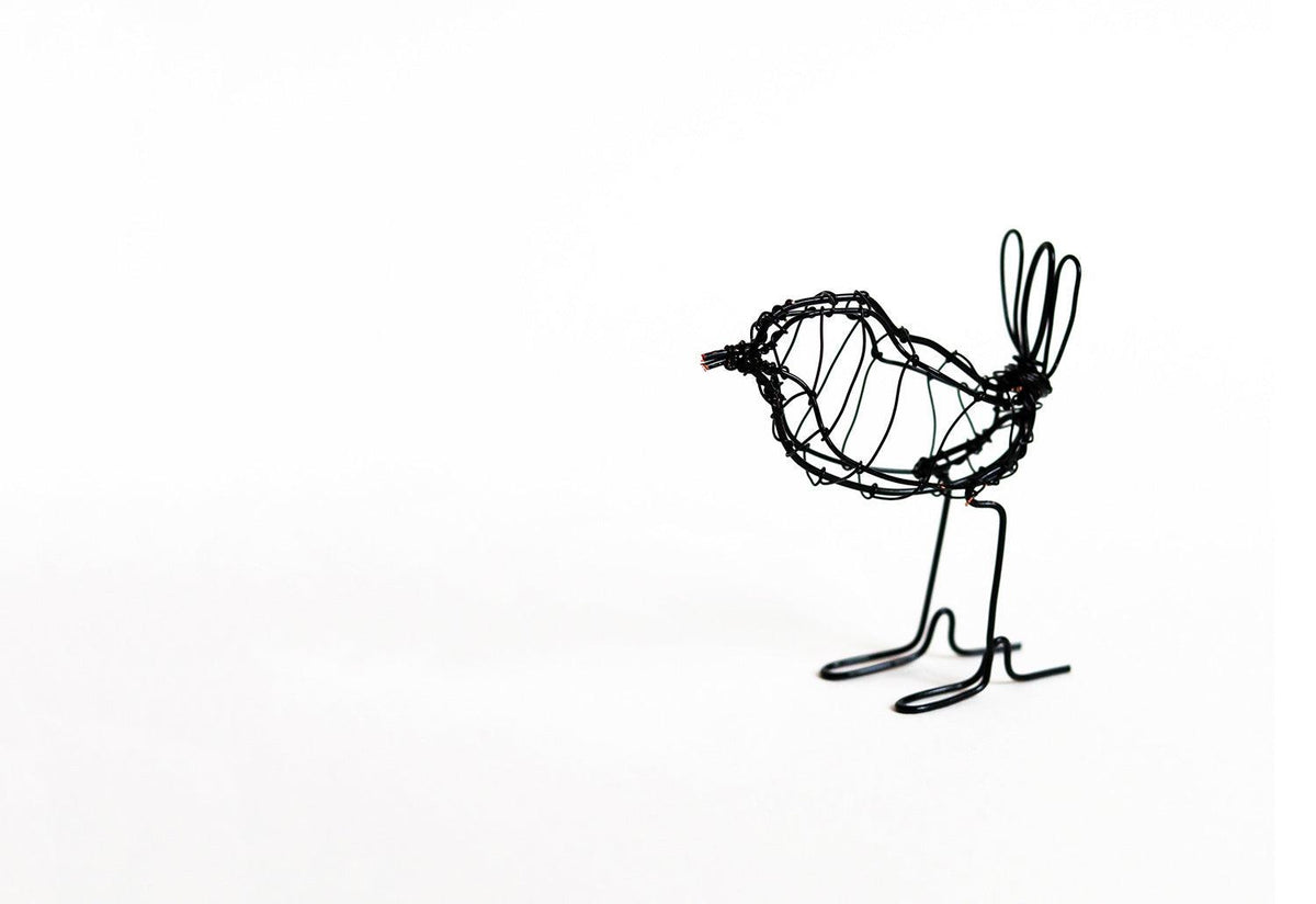 Wire Bird Sculpture kit, Paper&wood