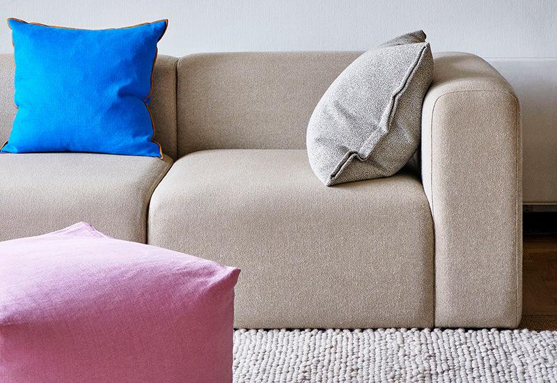Close up of the the Hay Mags 3 sofa in a living room setting.
