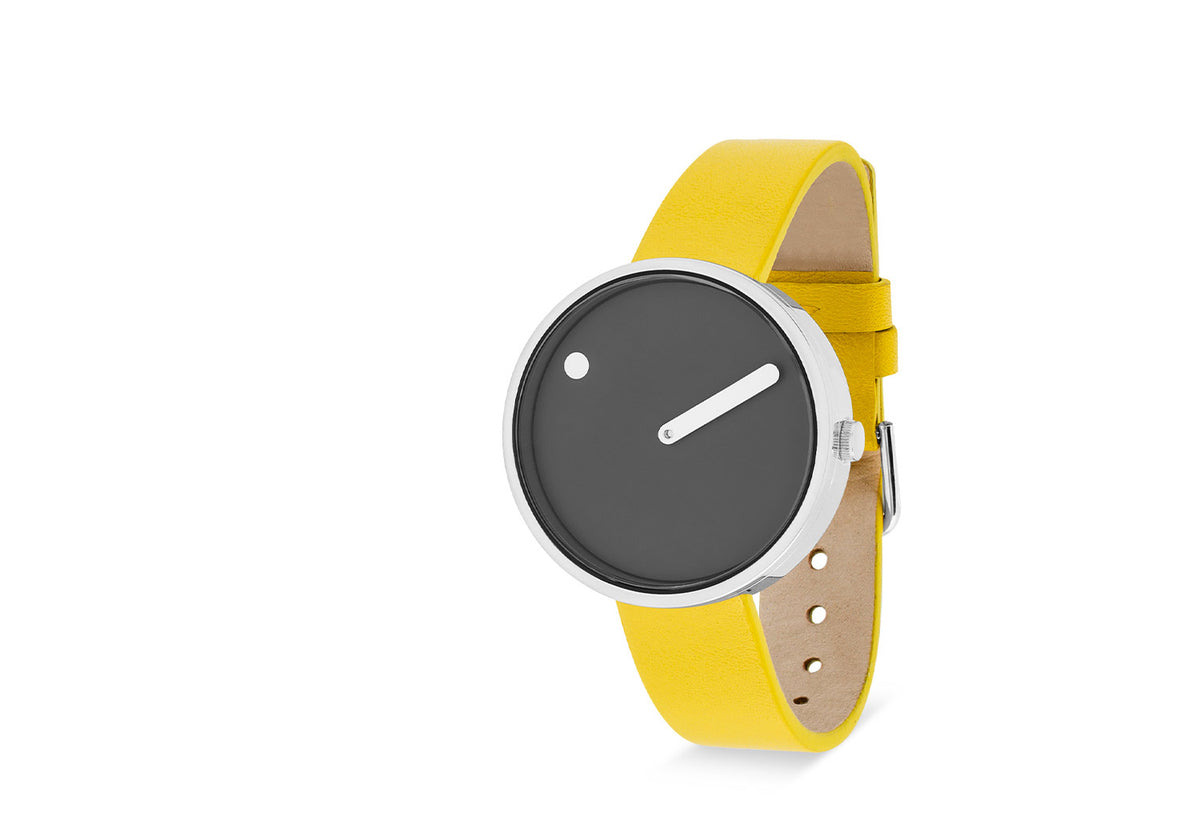 Picto Watch | Yellow Leather Strap, Picto