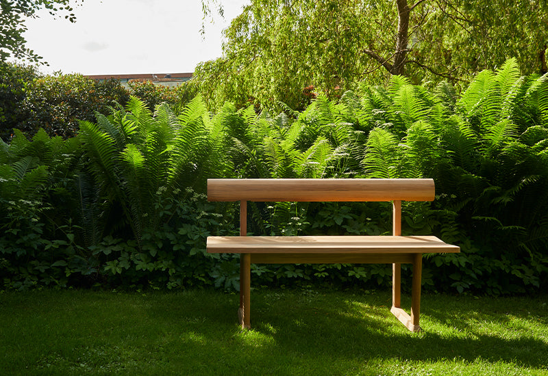 Fritz Hansen Banco bench by Hugo Passos on grass