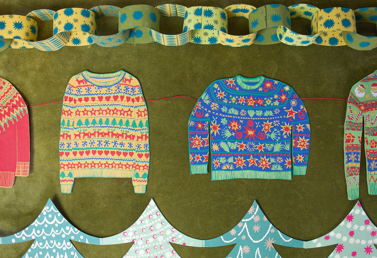 Christmas Jumpers Paper Garland, East end press