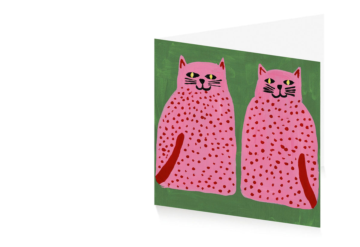 Two Pink Cats Card, Artpress