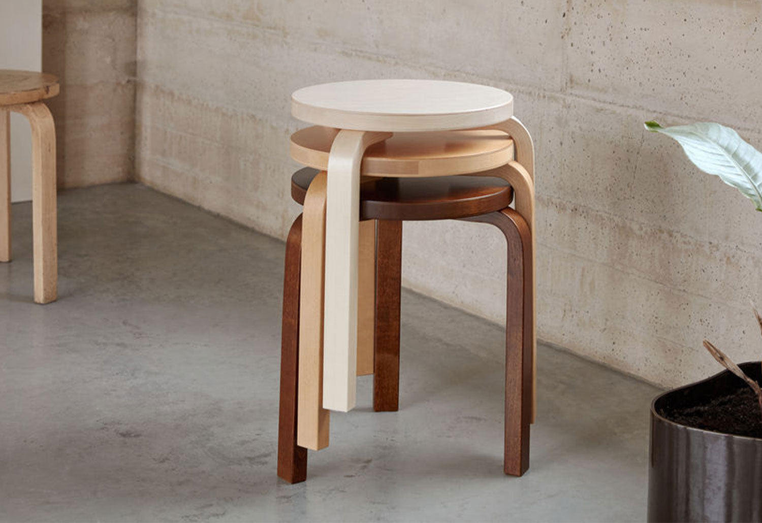 Artek Aalto Stool 60 | twentytwentyone | White laminate - Linoleum ...
