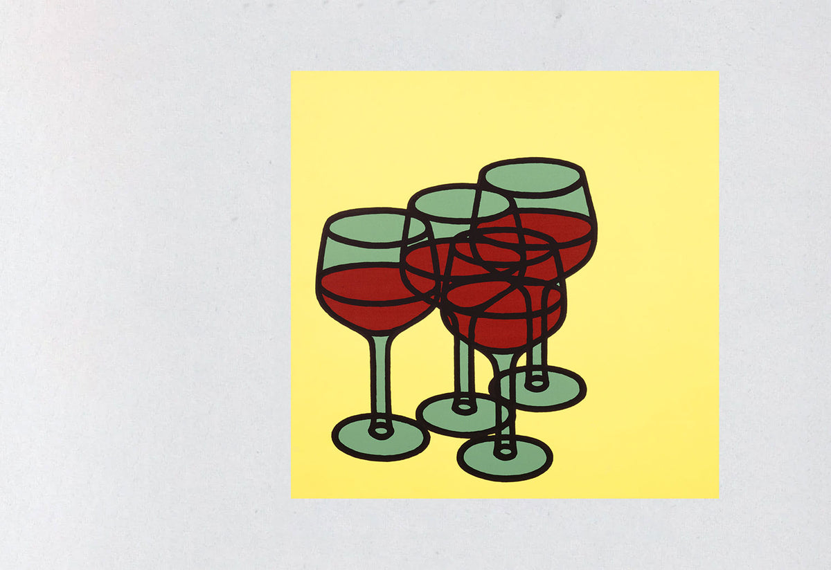 Patrick Caulfield Wine Glasses card, Artpress