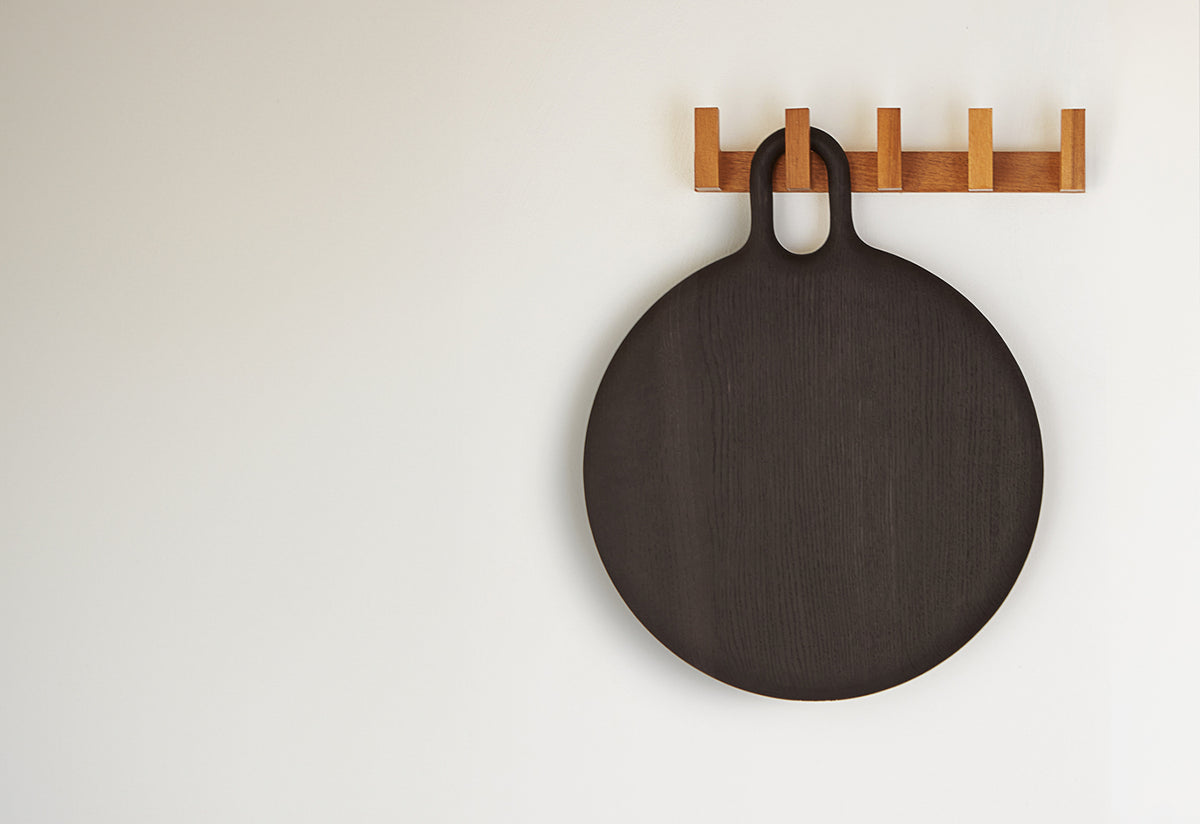 Round chopping board, Oxidised Oak, Birk studio