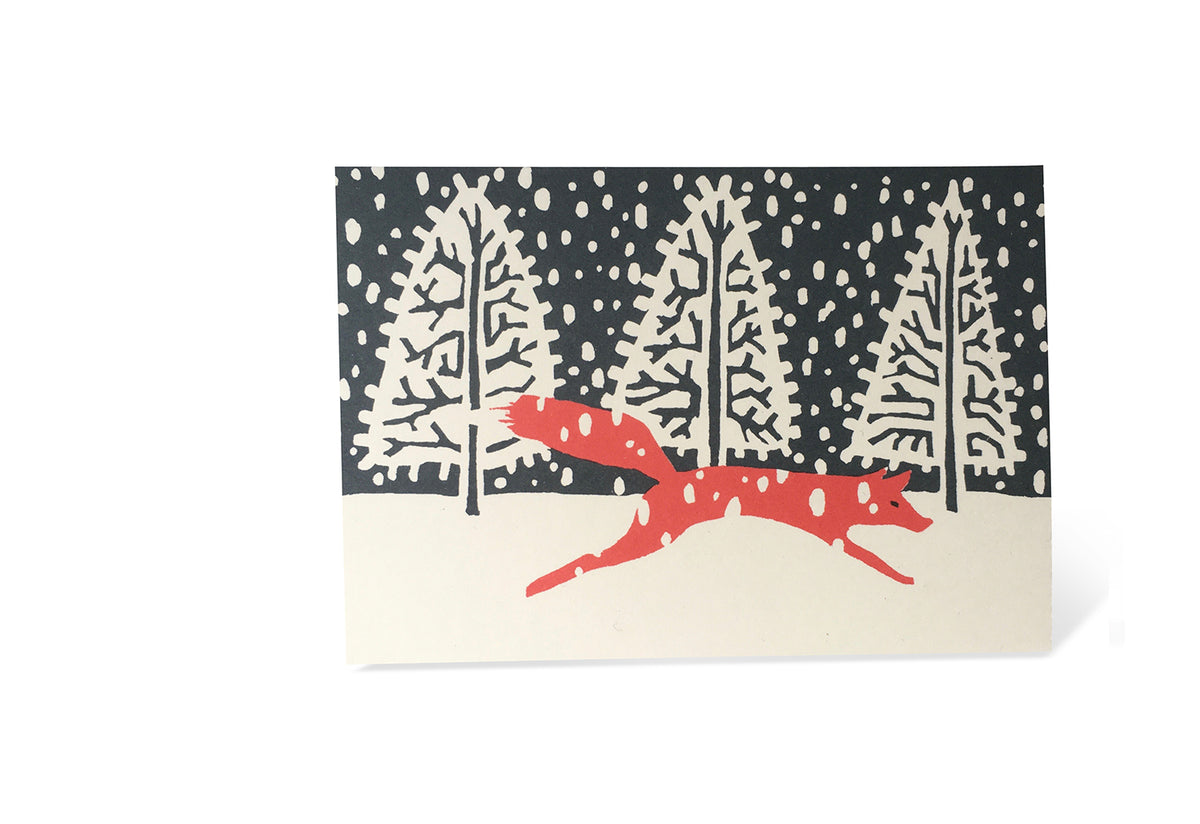 Fox in Winter Card Set, Cambridge imprint, Cambridge imprint