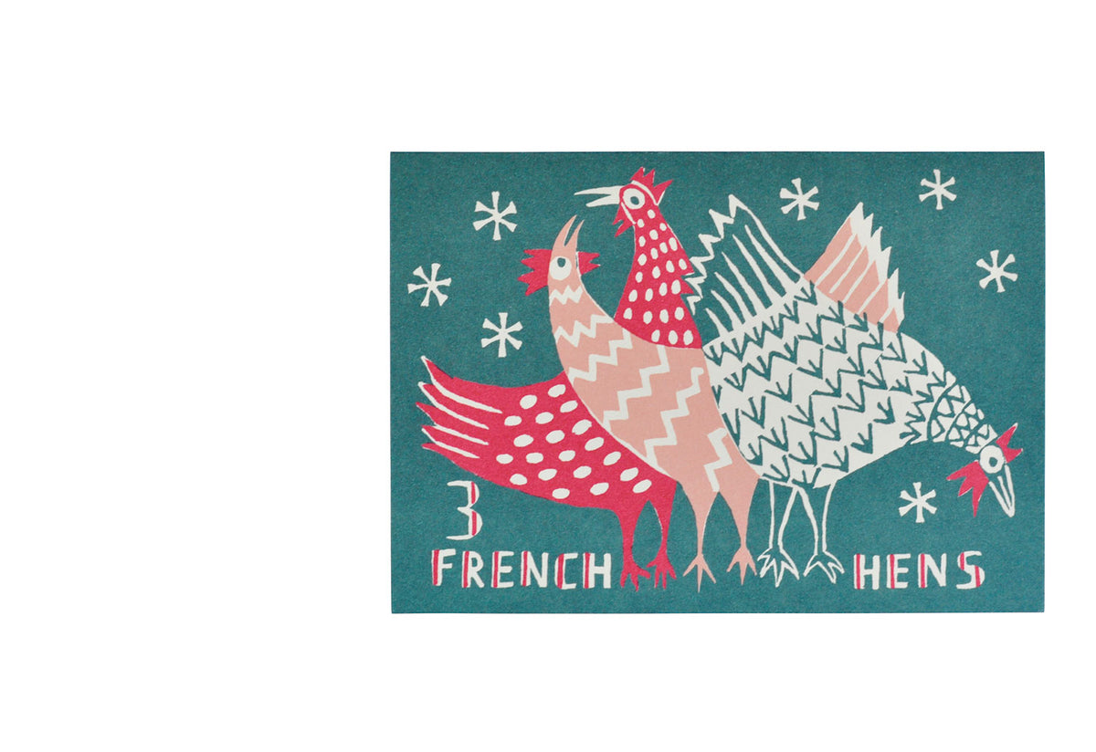 Three French Hens Card Set, Cambridge imprint