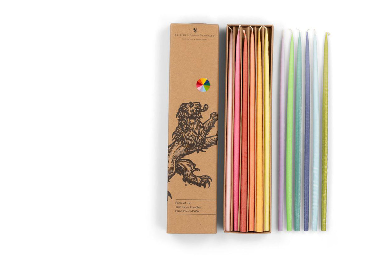 Thin Taper Candles Set, British colour standard
