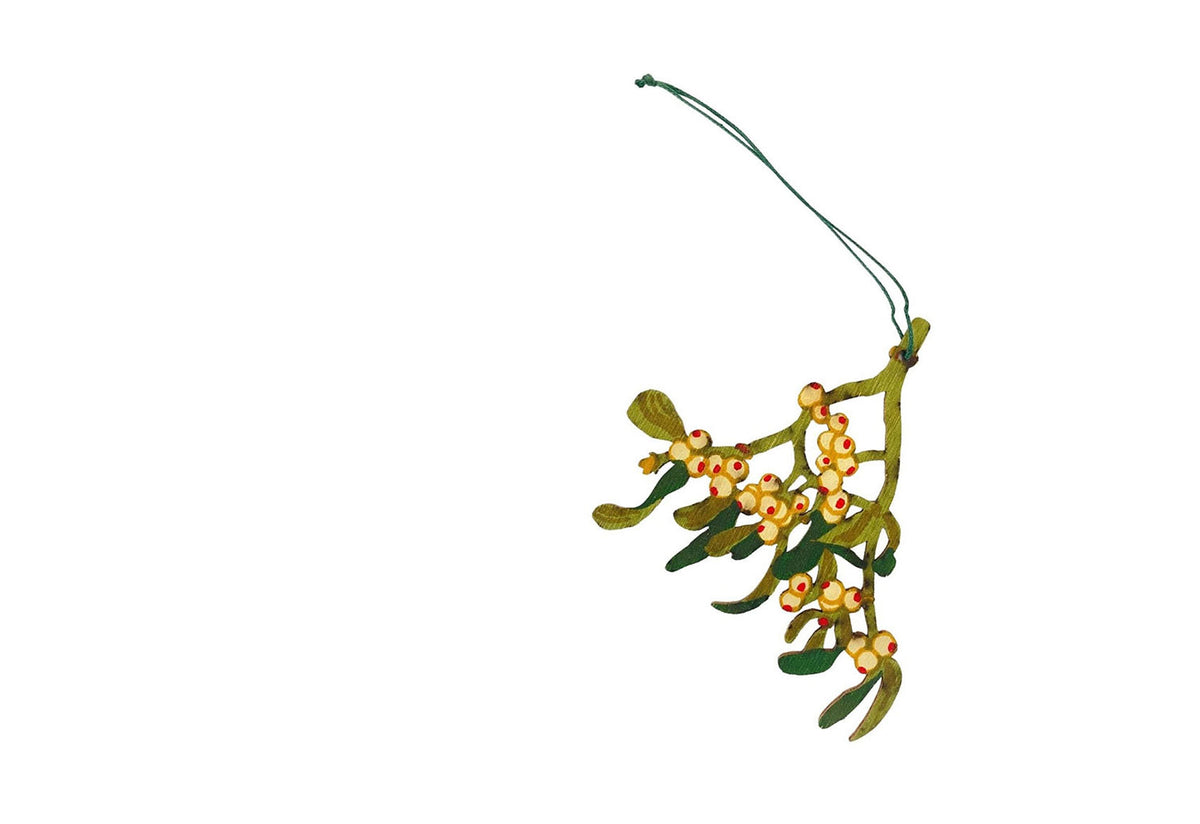 Mistletoe Wooden Ornament, East end press