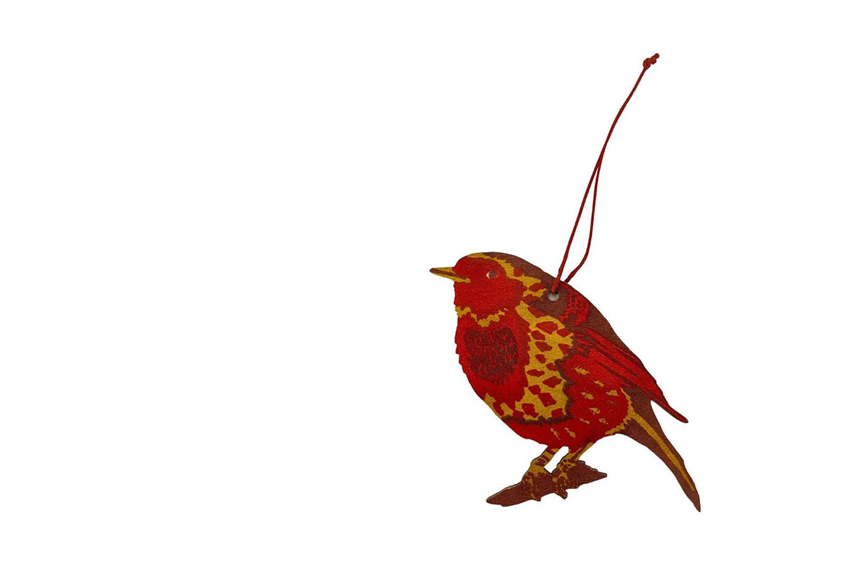 Robin Wooden Ornament, East end press