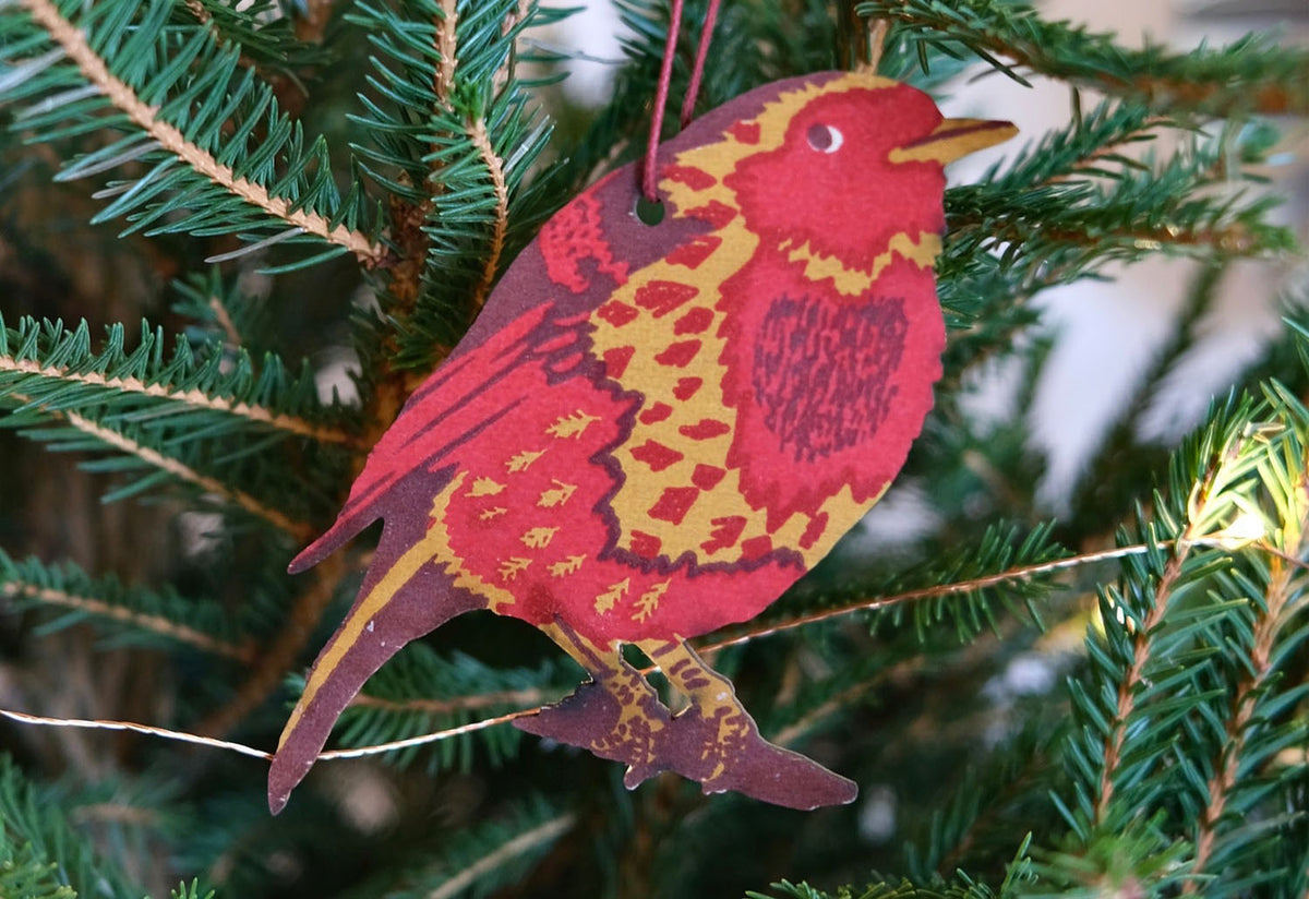 Robin Wooden Ornament, East end press