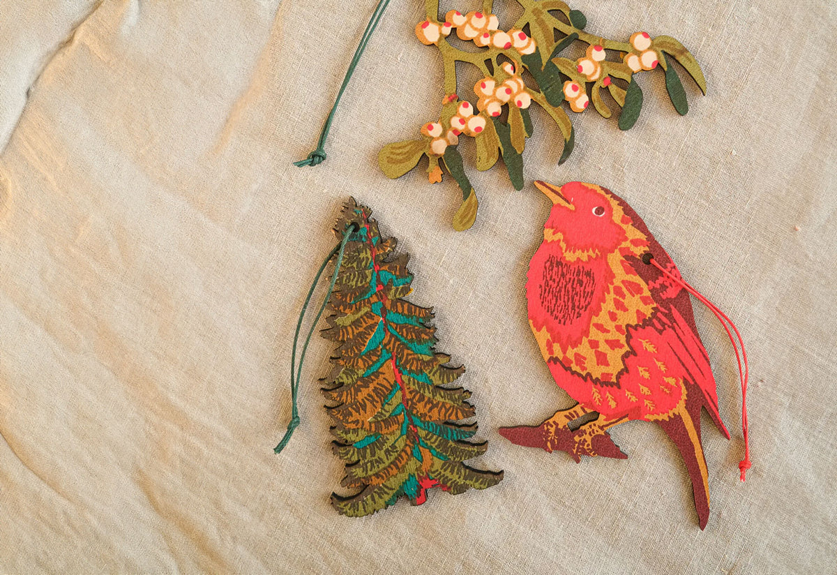 Robin Wooden Ornament, East end press