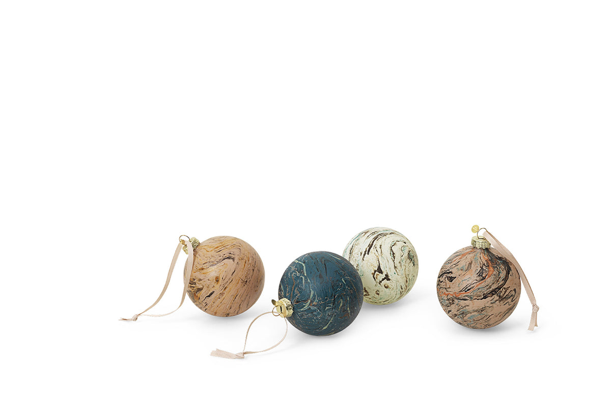 Marble Baubles, Set of 4, Ferm living