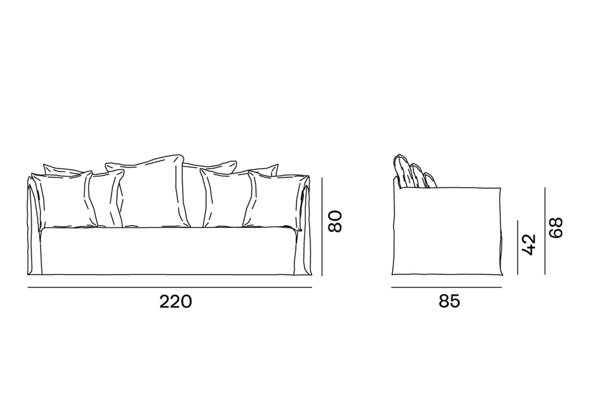 Ghost Three-Seat Sofa, Paola navone, Gervasoni