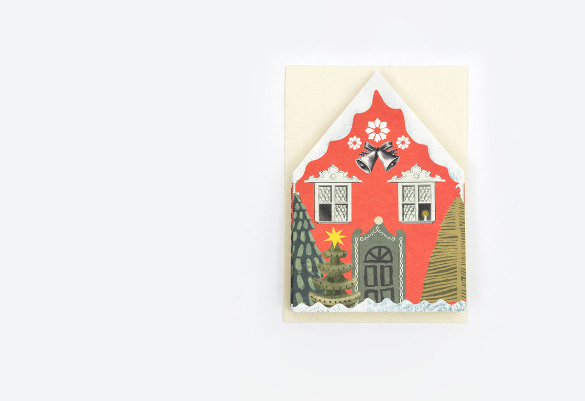 Christmas Houses Concertina Card, Hadley paper goods