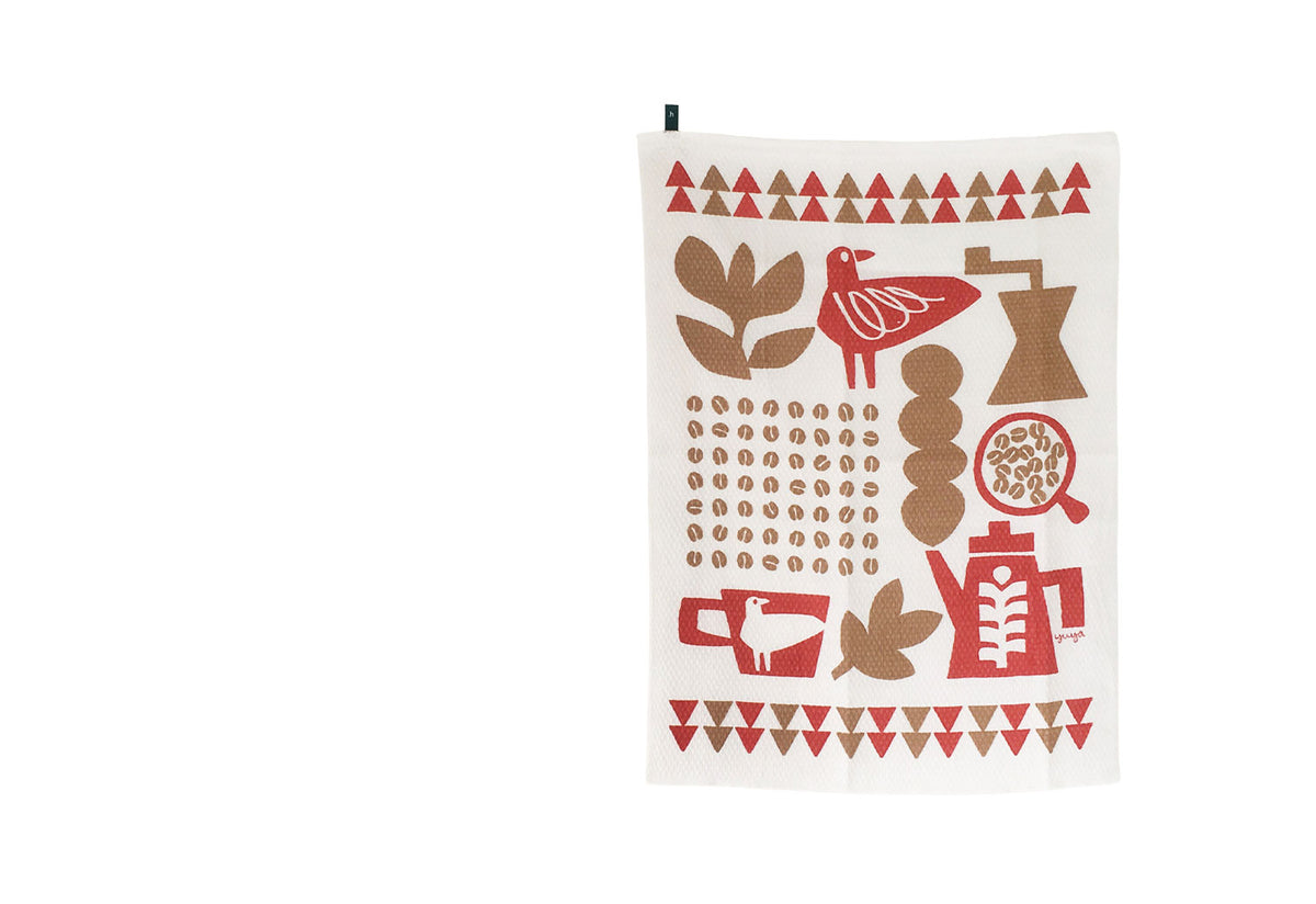 Coffee + Bird Kitchen Cloth, Harada orimono