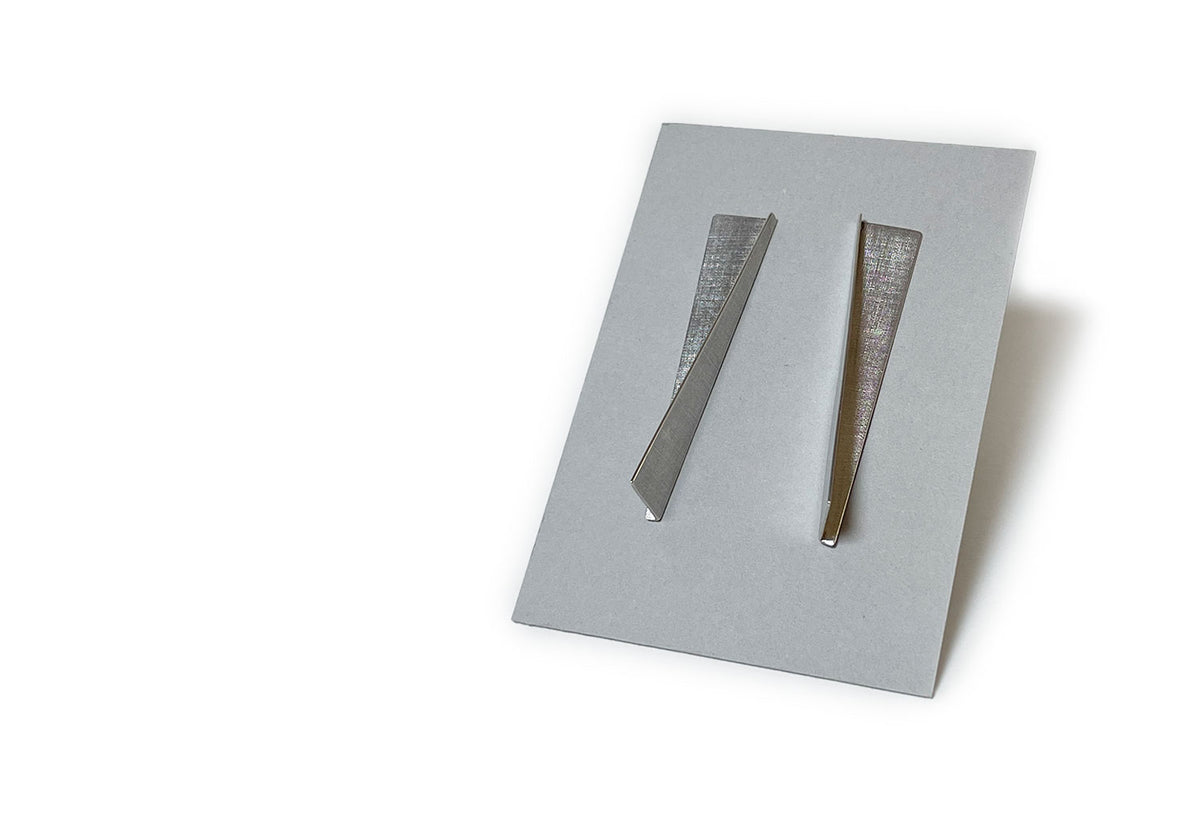 Long Rectangle Fold Earrings, Kei tominaga
