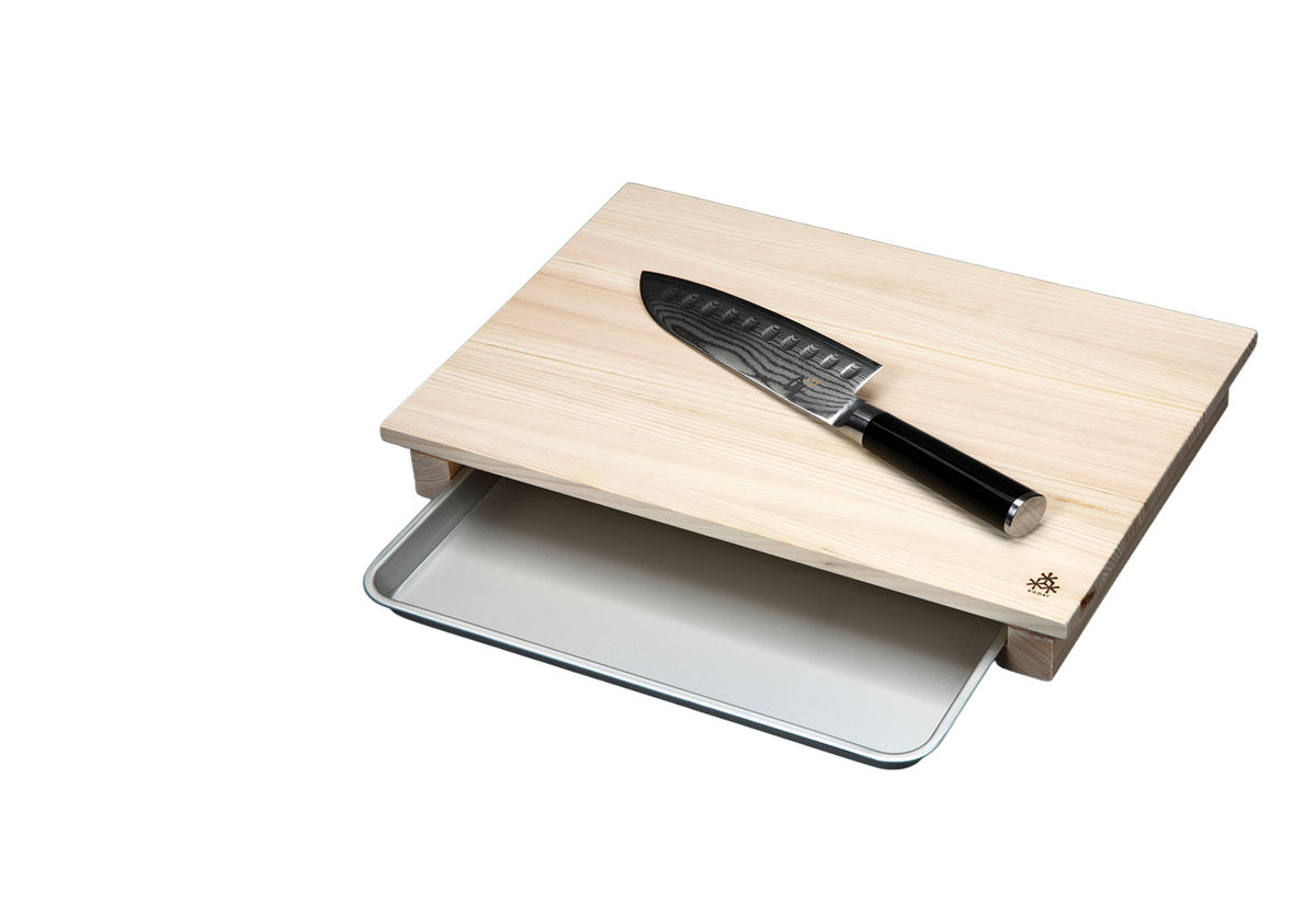 Hinoki Cutting Board with Tray, Kodai
