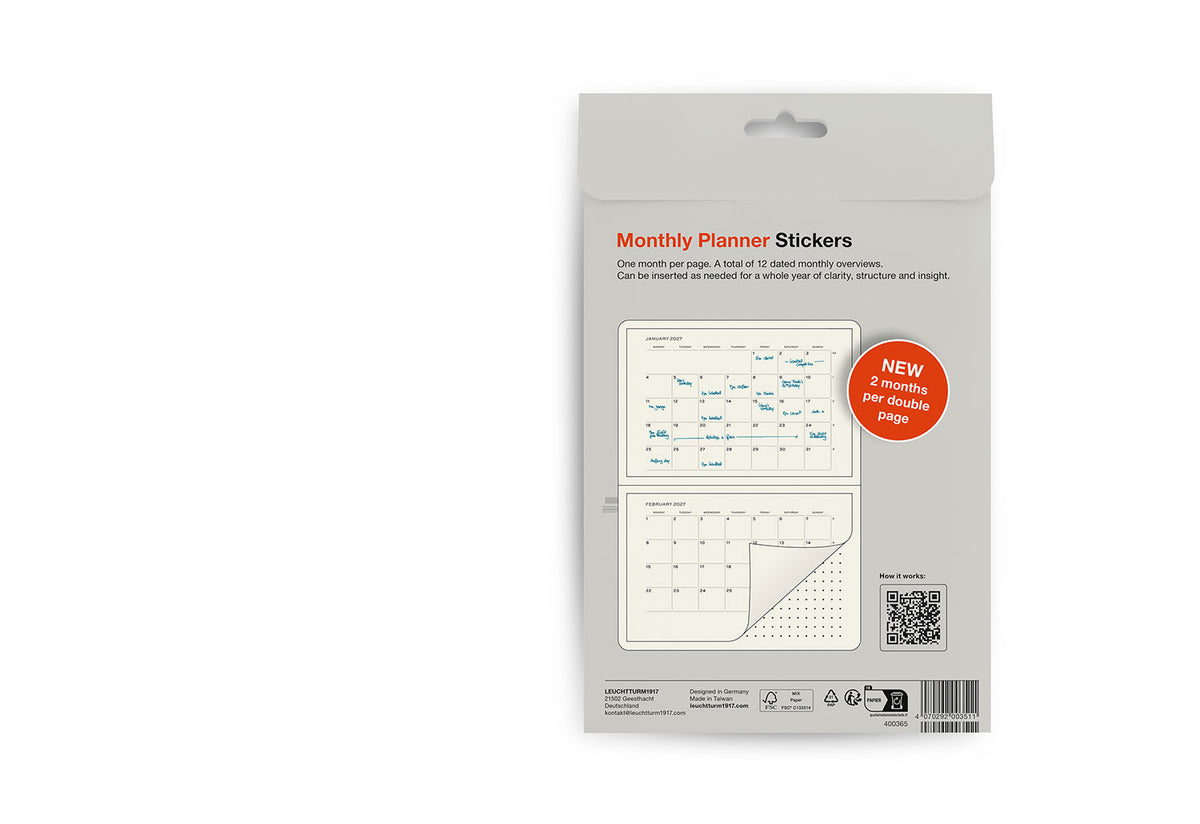 Monthly Planner Stickers 2027, Leuchtturm