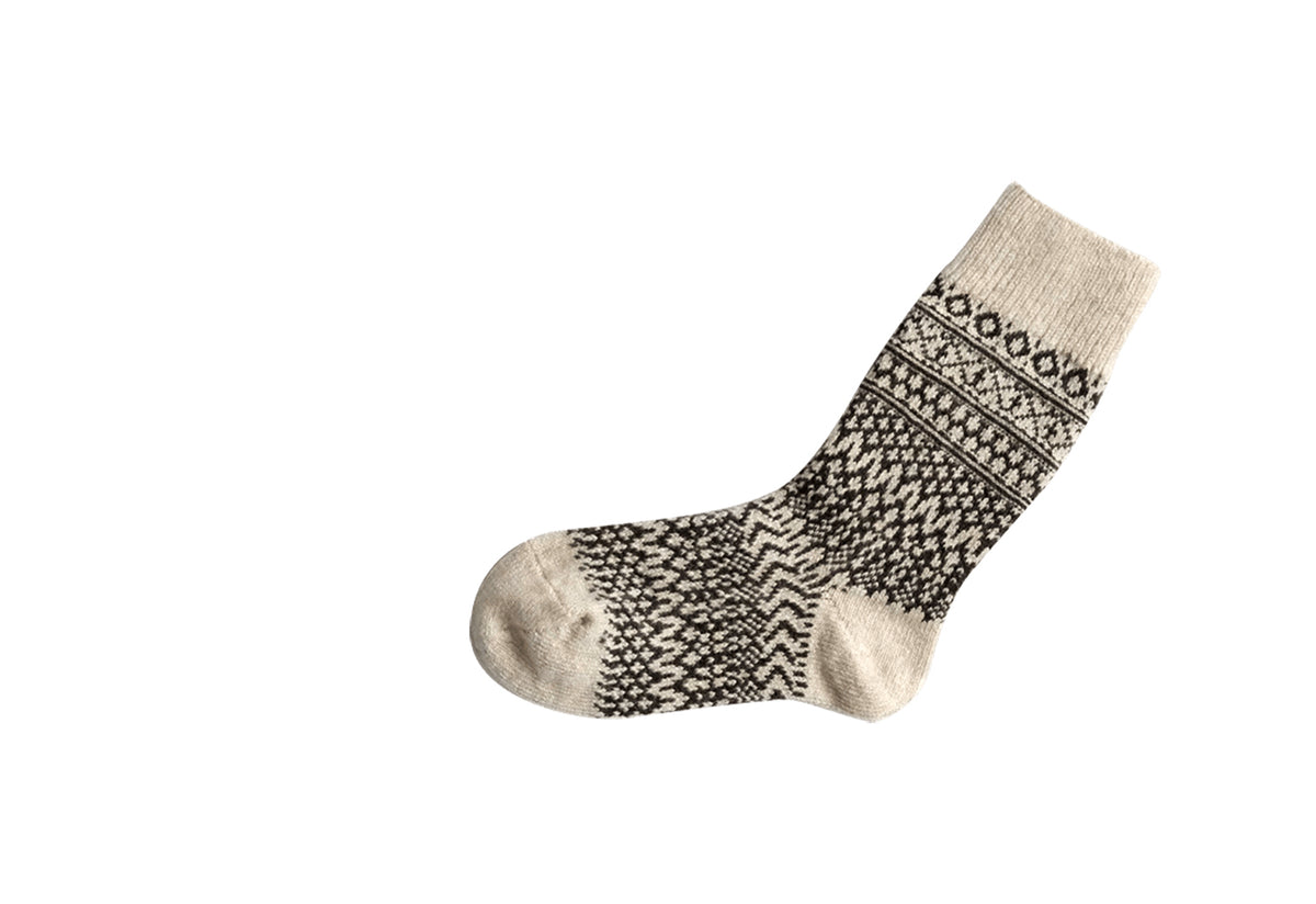 Oslo Wool Jacquard Socks, Nishiguchi kutsushita
