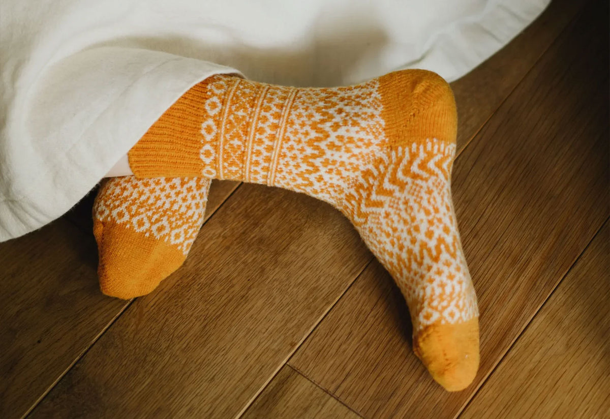 Oslo Wool Jacquard Socks, Nishiguchi kutsushita