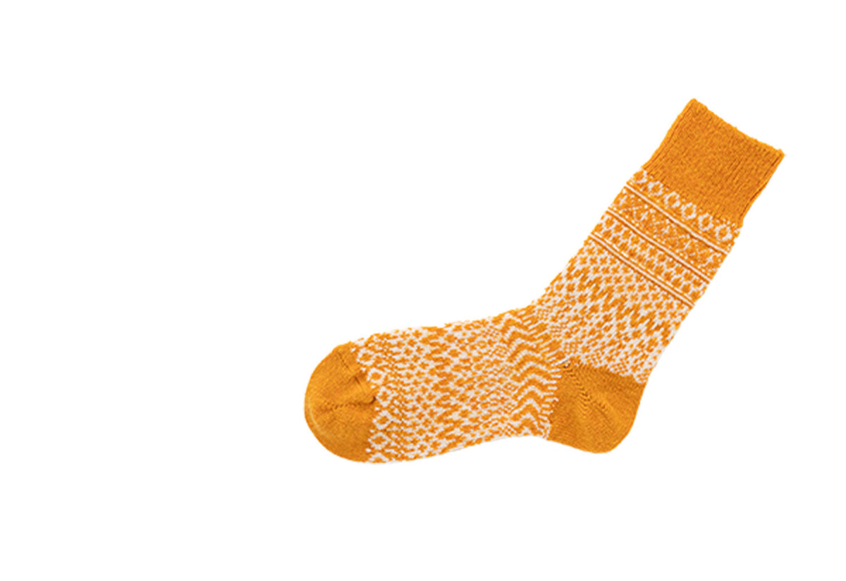 Oslo Wool Jacquard Socks, Nishiguchi kutsushita