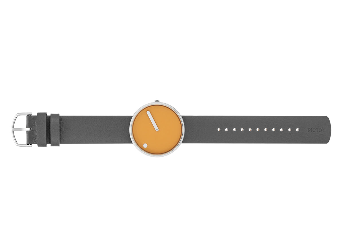 Picto Watch | Grey Leather Strap, Picto