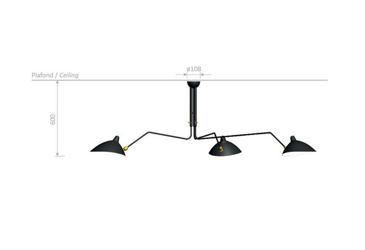 Applique Pivotants | 3 Rotating Arms, Serge mouille, Serge mouille editions