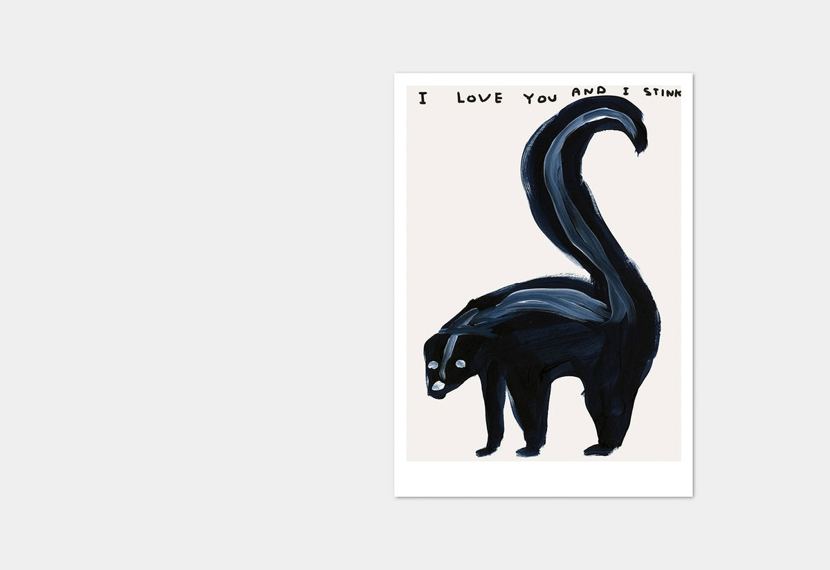 I Love You And I Stink Postcard, David shrigley, Shrig shop