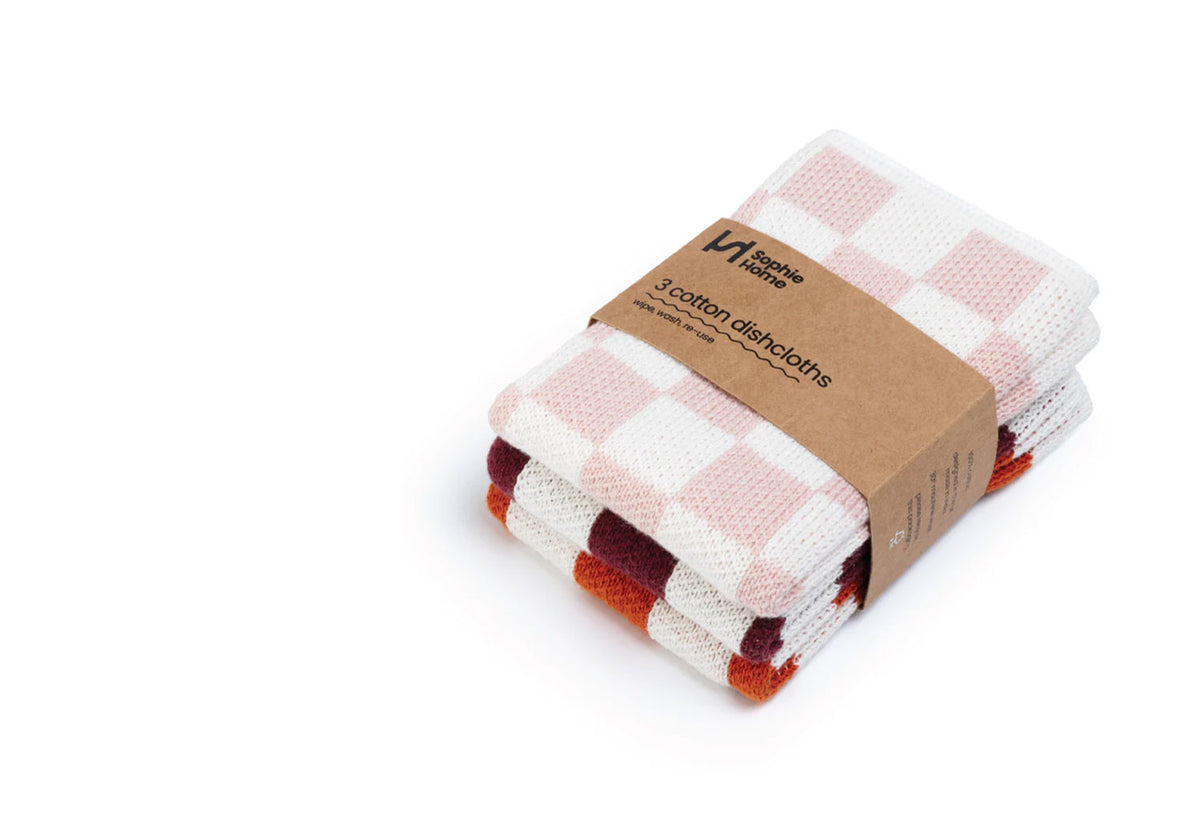 Orange Check Dishcloths, Sophie home
